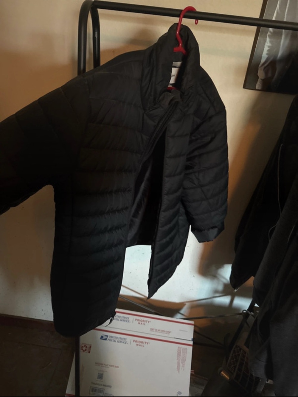 Black Quilted Long Puffer Coat